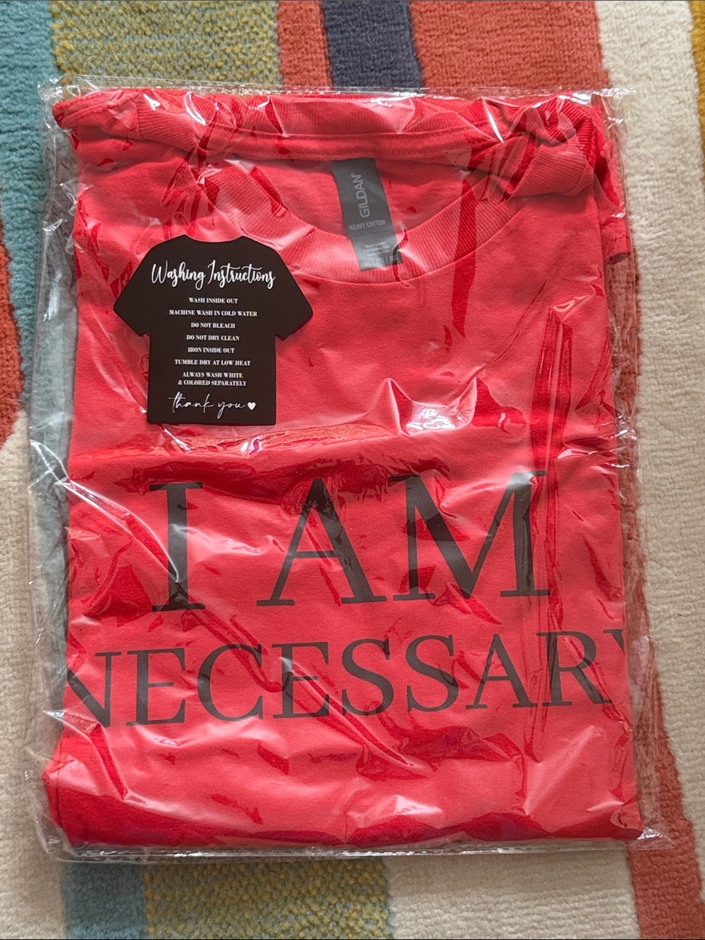 Gildan Red 'I AM NECESSARY' Graphic Tee - Custom